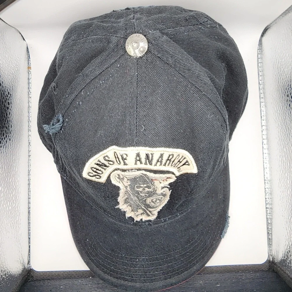 Sons of‎ Anarchy SAMCRO Reaper Hat Black Red Adjustable Snapback Biker Cap 2014